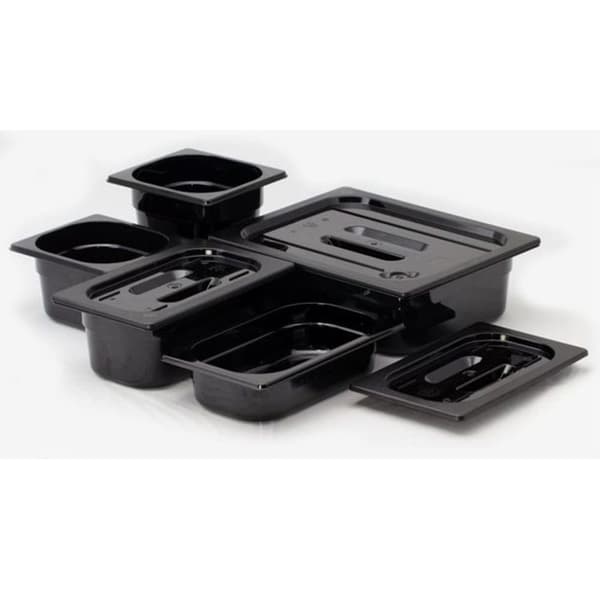 Sort polykarbonatbeholder GN 1/3 højde 65 mm - Hendi 862537_MGF