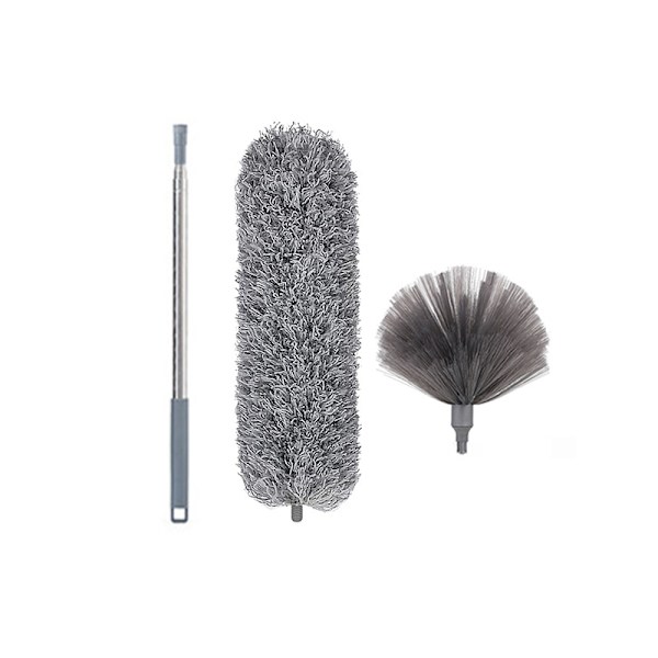 Telescopic Duster - 2.5m Extendable Cleaning Brush for Ceiling Cleaning Grey Grey