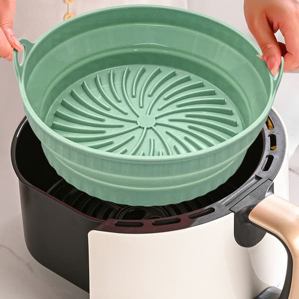 Silikoninen Air Fryer -vuoka - Pyöreä, Harmaa Grey