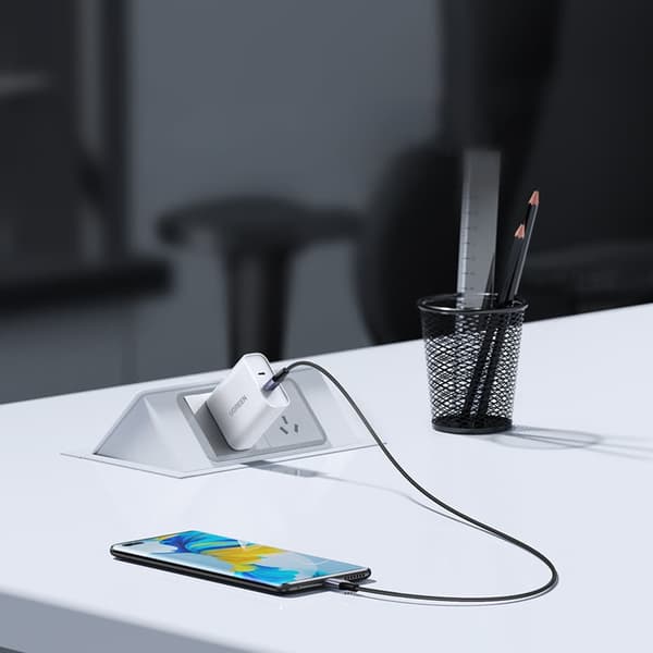 Punottu USB-C PD-kaapeli 240W 5A 480Mb/s 1m musta ja harmaa_MGF