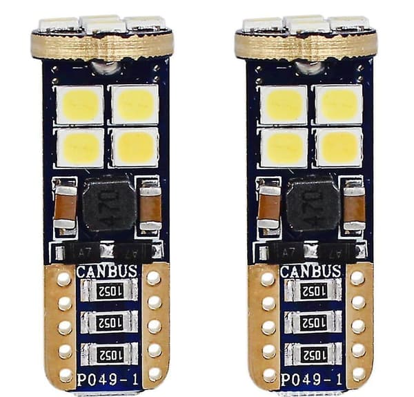 2X Glasbase T10 W 5W LED SMD Interiør Display Belysningslampe Ny_MGF