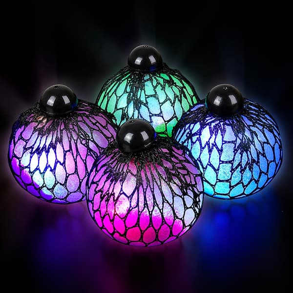 Stressboll Lysande / Klämboll i Nät - Glitter_MGF MultiColor