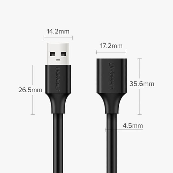 USB 2.0 forlængerkabel 480Mb/s 1,5m sort_MGF
