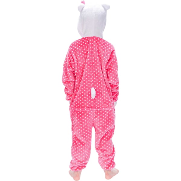 Barn unisex jumpsuit, 2023 kostymdjur onesie nattklänning pyjamas huvtröja cosplay kigurumi nattkläder jul halloween Kattunge 140