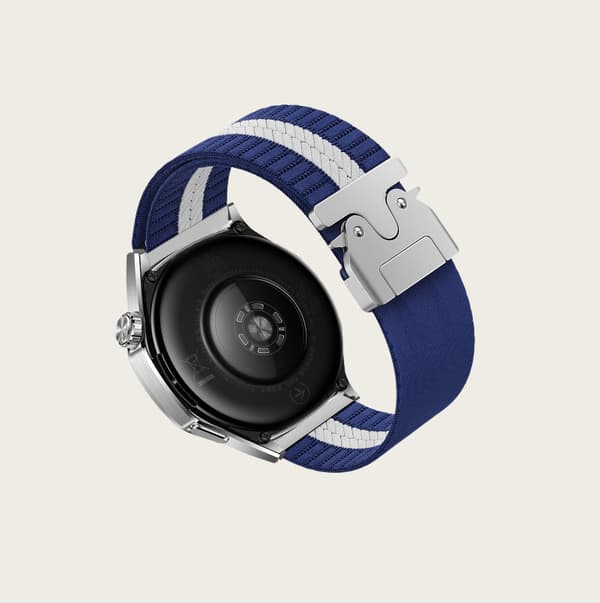 22mm Vævet Nylon Urrem til Huawei GT5/Watch 3/4 Pro Blå Blue
