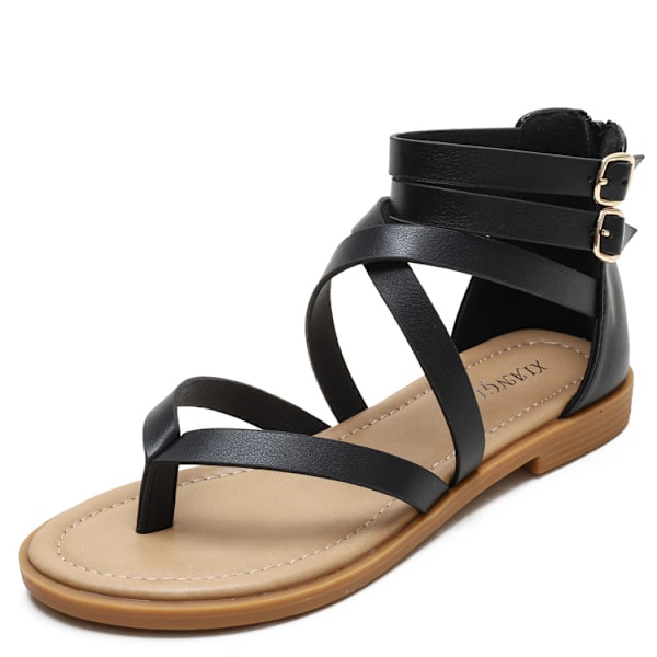 Dam Sandaler i romersk stil, sommarskor black 36