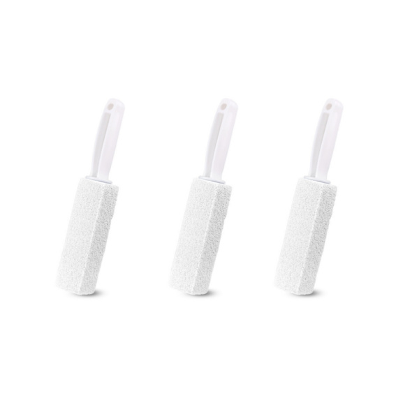 3-pack pumice stone brush with handle White White