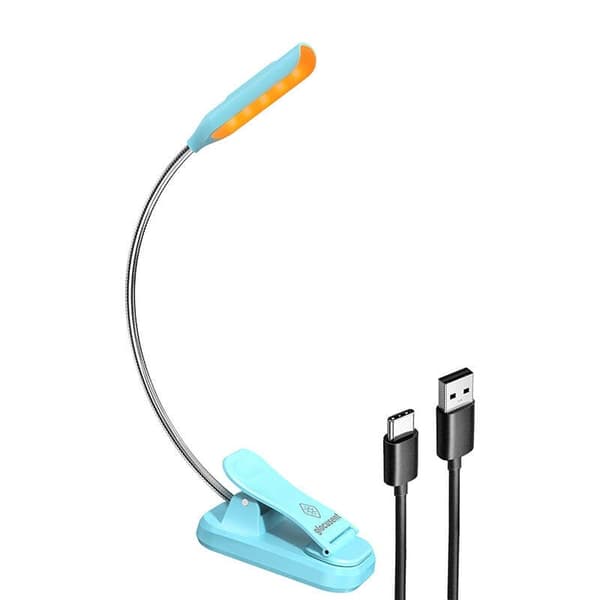 Glocusent mini GLCSNTBL103B trådløs boklampe med klemme, USB-C Blå