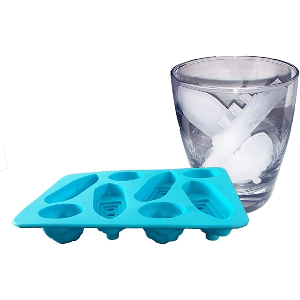 2 Titanic isterningebakker, i fleksibel silikone, til fester, kolde drikke, cocktails og chokolade; BPA-frie, holdbare og opvaskemaskinesikre