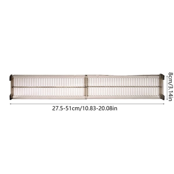 2 laatikonjakajaa - säädettävä - 27,5-51 cm - läpinäkyvä