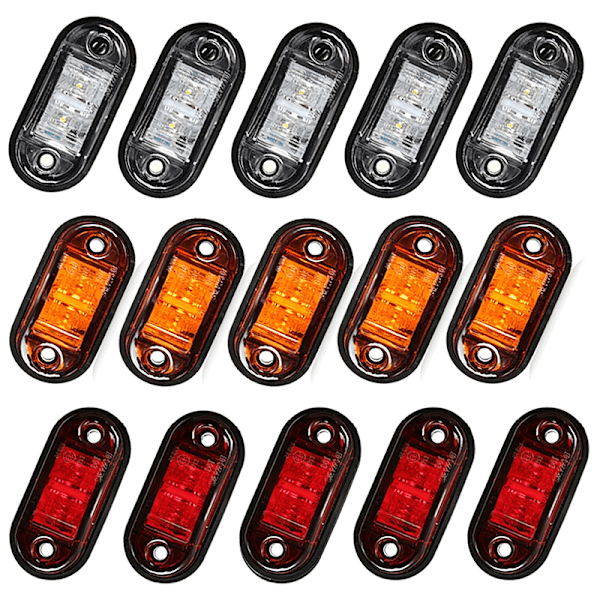 10-pak advarsel ovalt LED-sidelys, LED-diode lys Yellow