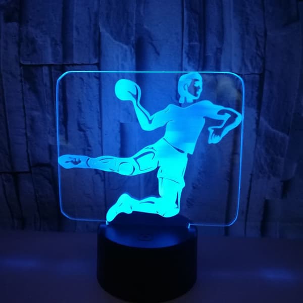 Håndbold Natlampe, 3D Illusion LED-lampe, 7 Farver Dæmpbar_MGF