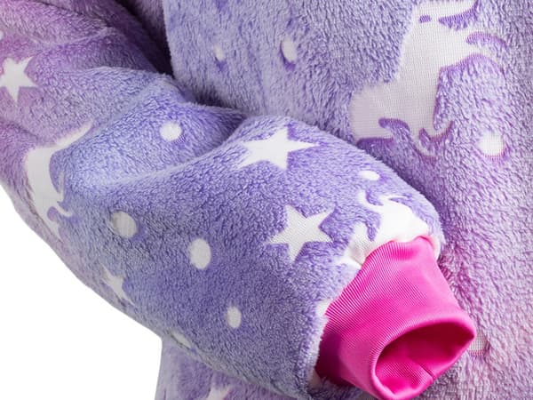 Oversized hettegenser med hette - Filt_MGF Purple