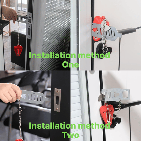 Portable Door Lock for Extra Security in Hotels Red Red