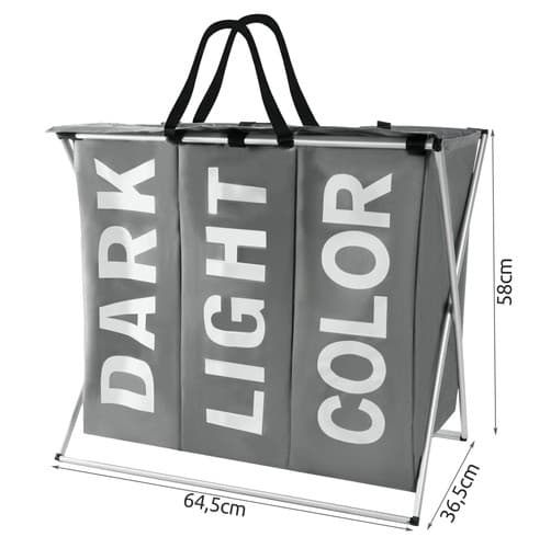 Laundry Basket with 3 Sorting Compartments / Basket - 130L_MGF