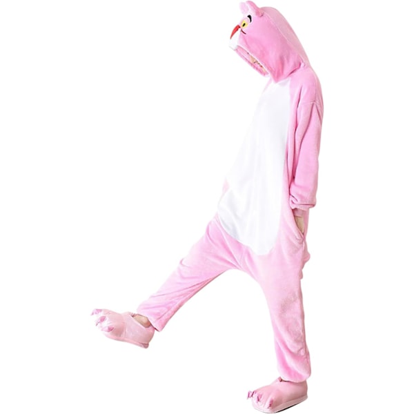 Barn unisex jumpsuits, 2023 kostyme dyreonesie nattkjole pyjamas hettegenser cosplay kigurum nattøy jul Halloween pinkleopard 140 cm