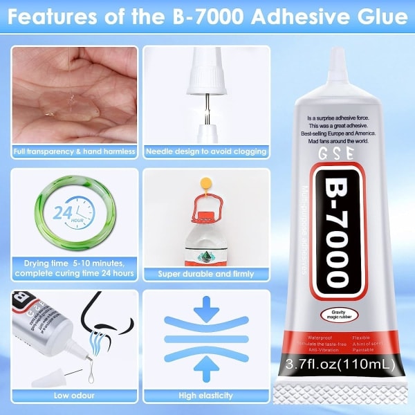 B7000 Strassiliima askarteluun, 110 ml 3,7 fl.oz Kirkas B-7000