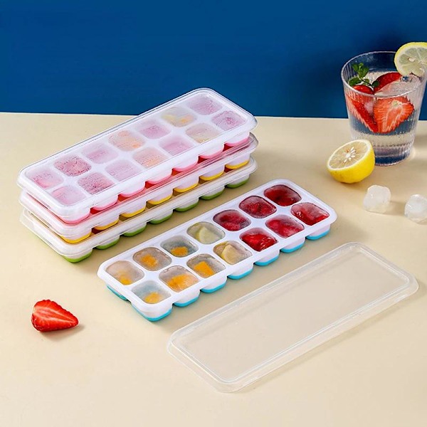 2-pakning - Isform - Isbitboks med Lopp / Isbrikke - 28 Isbiter Multicolor multifärg
