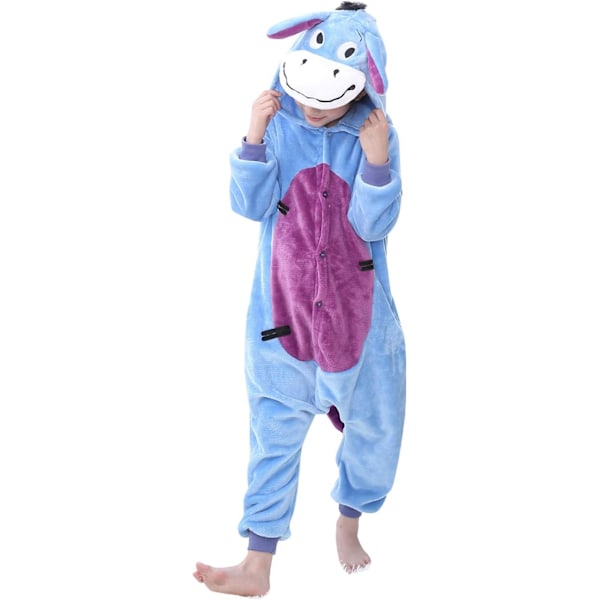 Lasten unisex-hyppyasu, 2023 eläinpuku onesie yöpaita pyjama huppuinen yöasu cosplay kigurumi yöasu joulu halloween Eyeore 140