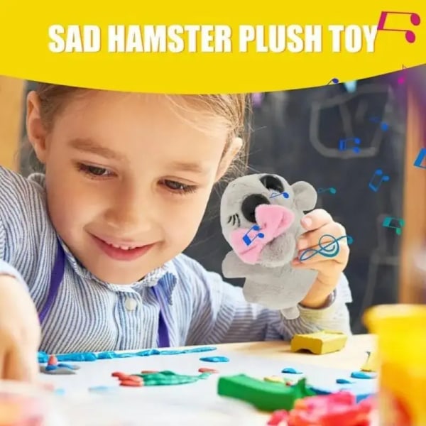 Surullinen Hamsteri Pehmolelu, Surullinen Hamsteri Meemi Pehmolelu Sisäänrakennetulla Viulun Äänellä - Täytetty Eläin Pehmolelu Lapsille Pojille Tytöille