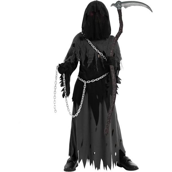 Lisenmansdräkt til børn Grim Reaper Halloween Kostume Drenge Grim Reapers Dreng Kostume Cosplay Outfit Halloween Party XXL 14-16 år Parent