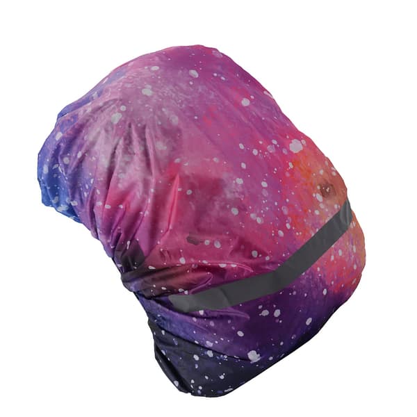 Waterproof backpack cover with reflective strip Pink starry sky M M