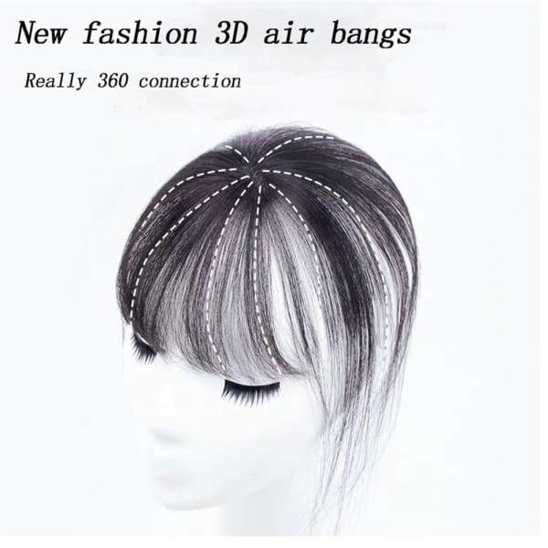 TG 3D Air Bangs -hiuslisäke, ohuelle hiukselle, VAALEANRUSKEA vaaleanruskea