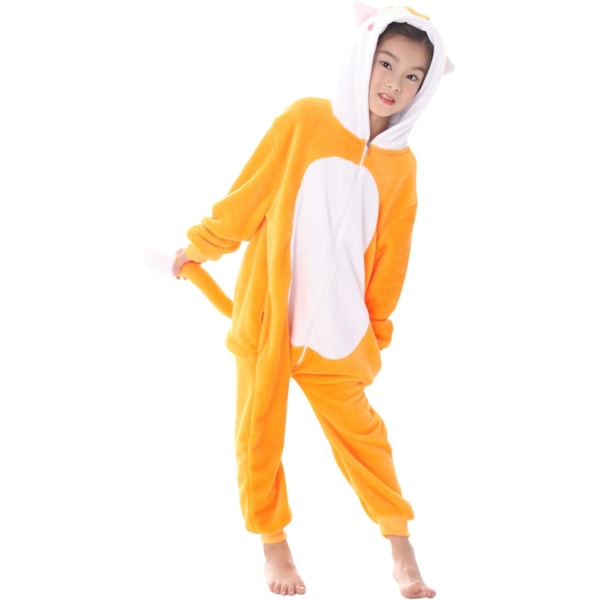 Barn/Unisex Fancy Dress Djurdräkt Onesie Pyjamas Jumpsuit Cosplay Kigurumi Jul Halloween Maskerad A-räv 130