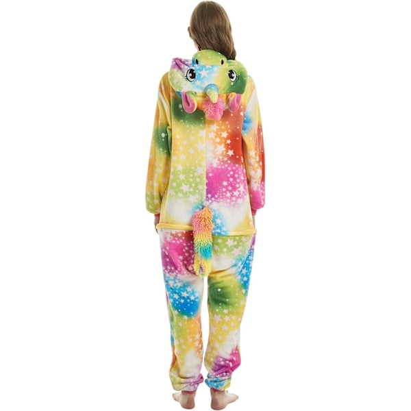 Vuxen Unisex Jumpsuits Kostym Djurkostym Dräkt Kick Suit Nattklänning Pyjamas Huvtröja Nattkläder Cosplay Cartoon Kigurumi Karneval Jul Halloween A-gult enhörning M