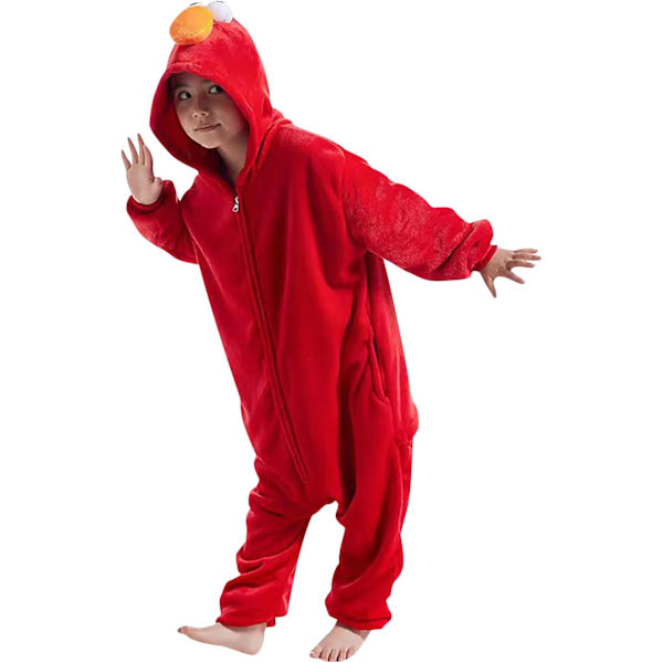 Børne/Unisex Fancy Dress Dyrekostume Onesie Pyjamas Jumpsuit Cosplay Kigurumi Jul Halloween Fancy Dress röd 140