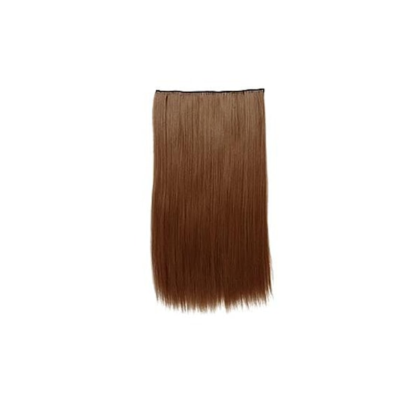 Clip-on Hårförlängning - Lockigt & Rakt Hår - 70 cm Ljusbrun LightBrown one size
