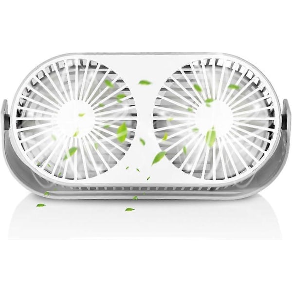 2025 Lämplig USB-fläkt Mini Bordsfläkt Liten Portabel 360° Rotation Dubbelhuvud USB-fläkt med 3 Hastigheter Aromfunktion