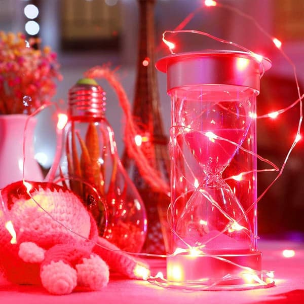 LED-slingor Batteridriven, 4-pack Mini batteridriven koppar Red_MGF Red 4 Pack
