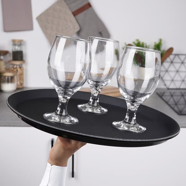 Svart sklisikker serveringsbrett 35 cm 4 stk._MGF