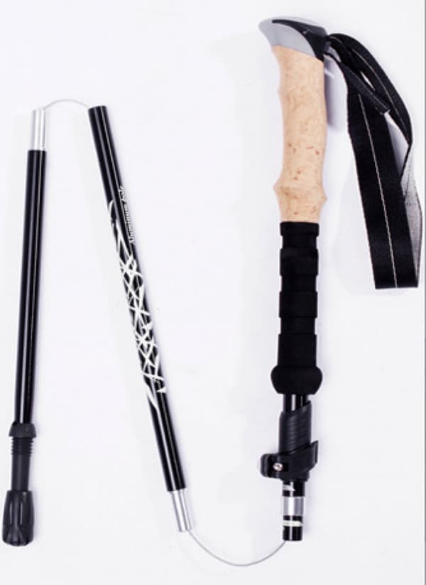 2 stk, justerbar vandrestav, vandrestave, foldbar vandrestav, trekkingstave, vandrestave, 110-130 cm, sort