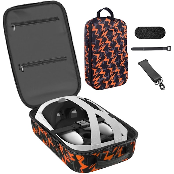 Meta Quest 3 Travel Case, Orange, Space-Saving with Lens Pad & Shoulder Strap