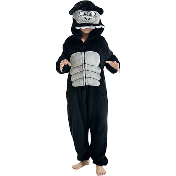 Barn/Unisex Fancy Dress Djurdräkt Onesie Pyjamas Jumpsuit Cosplay Kigurumi Jul Halloween Maskerad kingkong 140