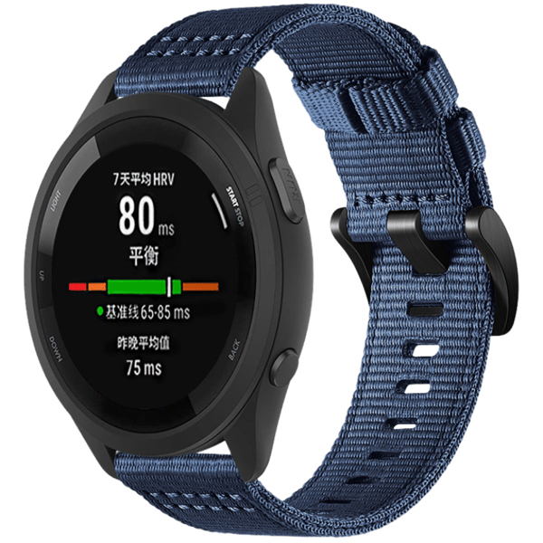 Nylonranneke Garmin Forerunner 255/265/245 -älykellolle, sininen S Blue S