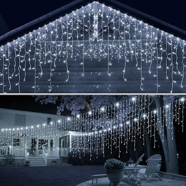 5M 96 LED utomhus gardinljusslinga, inomhus gardinljusslinga, vattentät ljusgardin, trädgårdsljusslinga för inomhus- och utomhusdekoration rum för jul