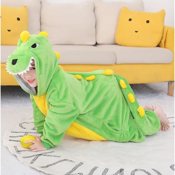 Unisex børnejumpsuits, 2023 kostume dyreonesie natkjole pyjamas hættede nattøj cosplay kigurumi nattøj jul halloween Dinosaurie 110