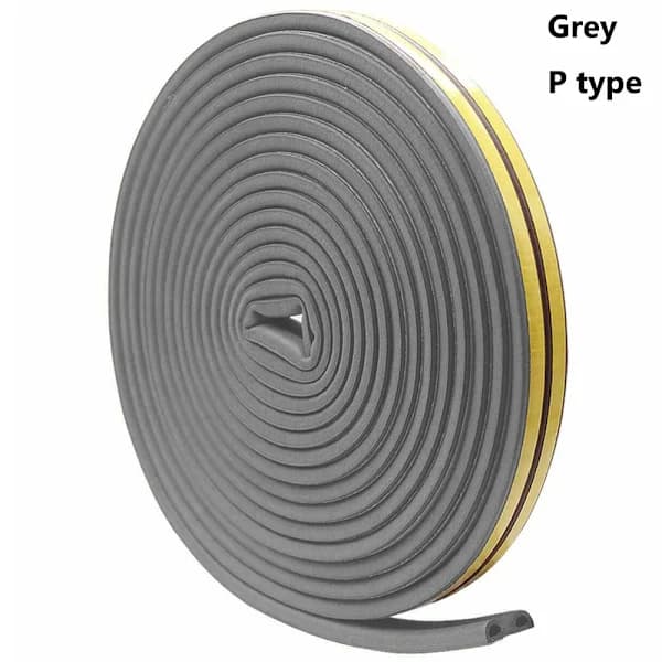 EPDM Skum Vejrforsegling Tætningsliste Støjreducerende til Døre og Vinduer Grå 10M P Type Grey 10m-P