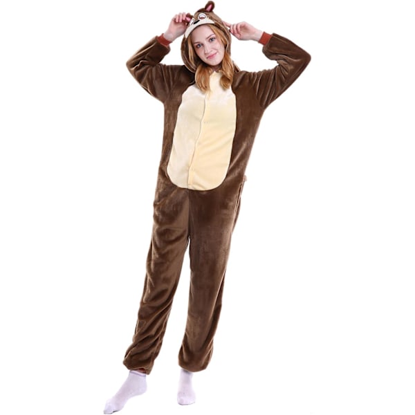 Voksen Unisex Jumpsuits Kostume Dyrekostume Dragt Kick Suit Natkjole Pyjamas Hætte Natbeklædning Cosplay Tegneserie Kigurumi Karneval Jul Halloween Streckenhörningar M