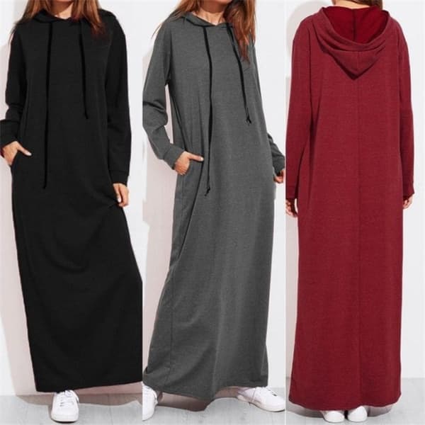 Julekjole med hætte, efterårstøj, sweatshirtkjole, vinterkjole_MGF 2XL
