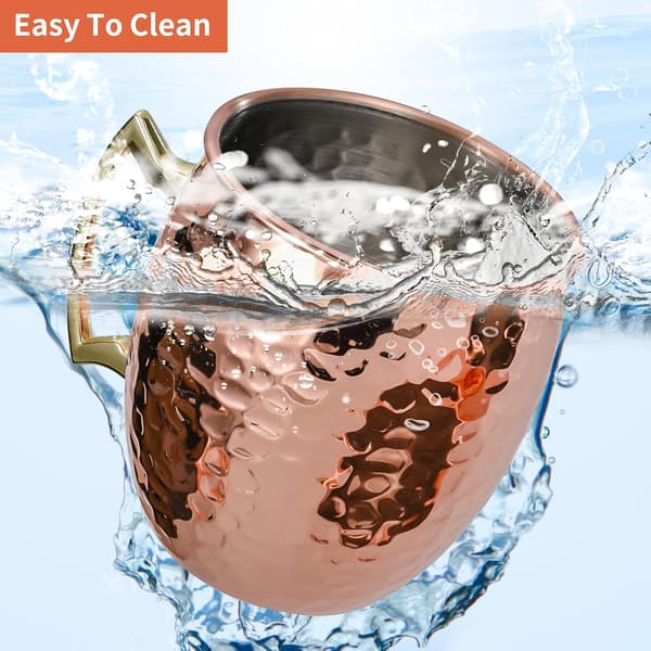 Moscow Mule -mukisetti - 4 kpl - 500 ml - vasaroitu kuparinäkö