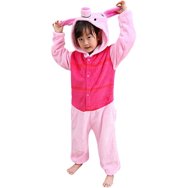 Barn/Unisex Fancy Dress Dyre Kostyme Onesie Pyjamas Jumpsuit Cosplay Kigurumi Jul Halloween Fancy Dress Smågrisslit 110