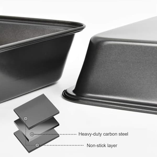 Lille firkantet bageform sæt med 2, non-stick, ideel til kage, brownies og snacks_yu