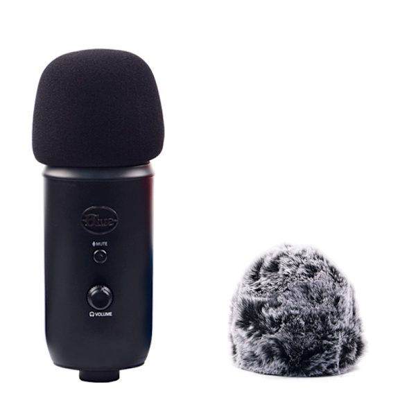 Foam Microphone Cover, Grey Furry Windscreen for Blue Yeti/Pro