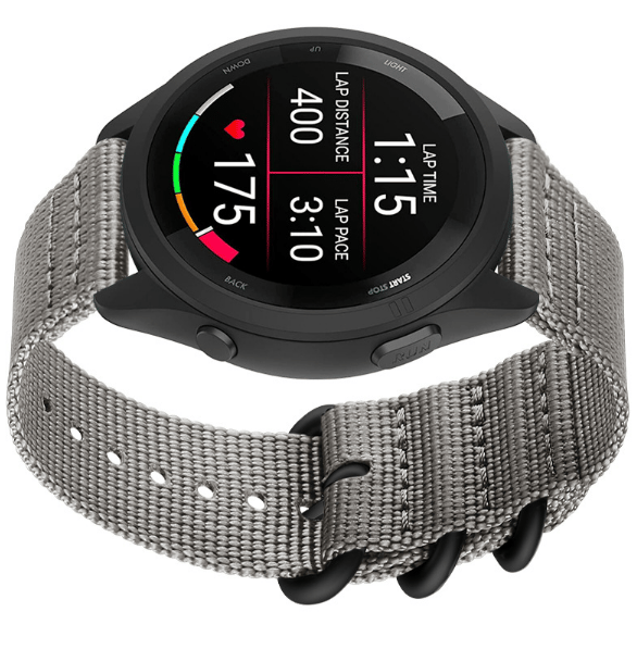 Nylonranneke Garmin Forerunner 965/955/945/935/255/265 Harmaa 22 mm Grey 22 mm