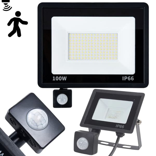 Halogenprojektør LED 100W 6000k med skumringssensor IP66_MGF
