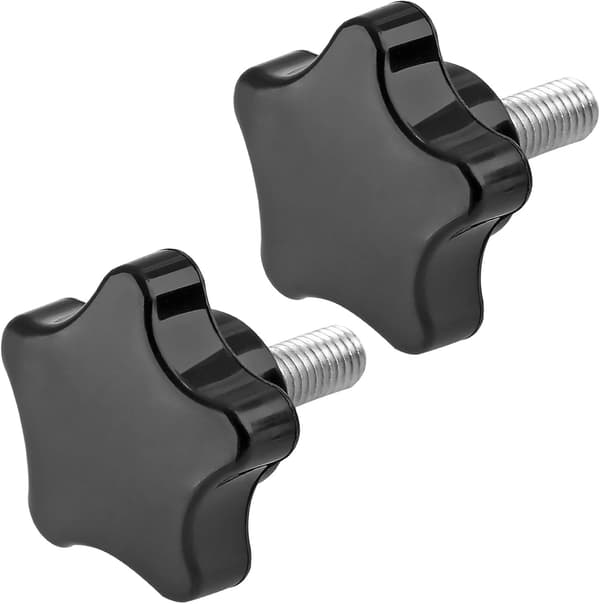 Stjernegreb M8 x 20 mm - 2 Stykker - Klemskrue til Parasolfod & Stativ - Stjerneformet - Sort